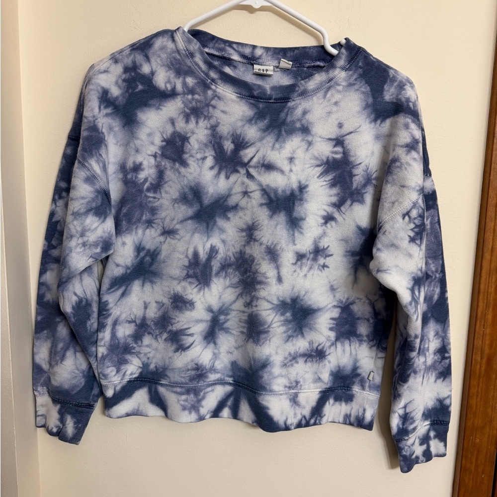 GAP Tie-Dye Sweatshirt - Navy and White